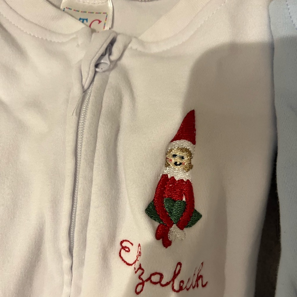Elizabeth monogrammed pajama footies. 2T NWOT